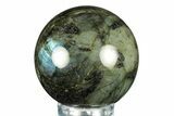 Flashy, Polished Labradorite Sphere - Great Color Play #266220-1